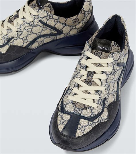 gucci rhyton sneakers gg|Gucci rhyton distressed sneakers.